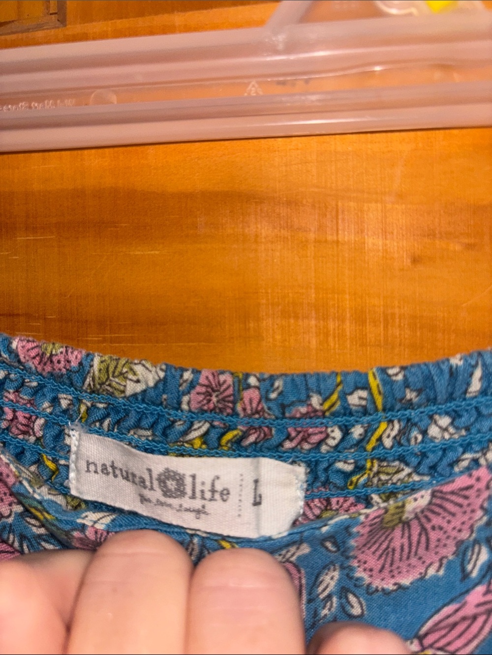 NATURAL LIFE Teal Maxi Skirt with Pink Floral Print - Picture 3 of 4